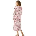 thumbnail image 2 of SEANATIVE Women's House Dress Full Length Nightgown Button Down Housecoat Soft Cozy Long Sleeve Lounge Dress Comfort Sleepwear Nightdress, L, Pink Floral, 2 of 7