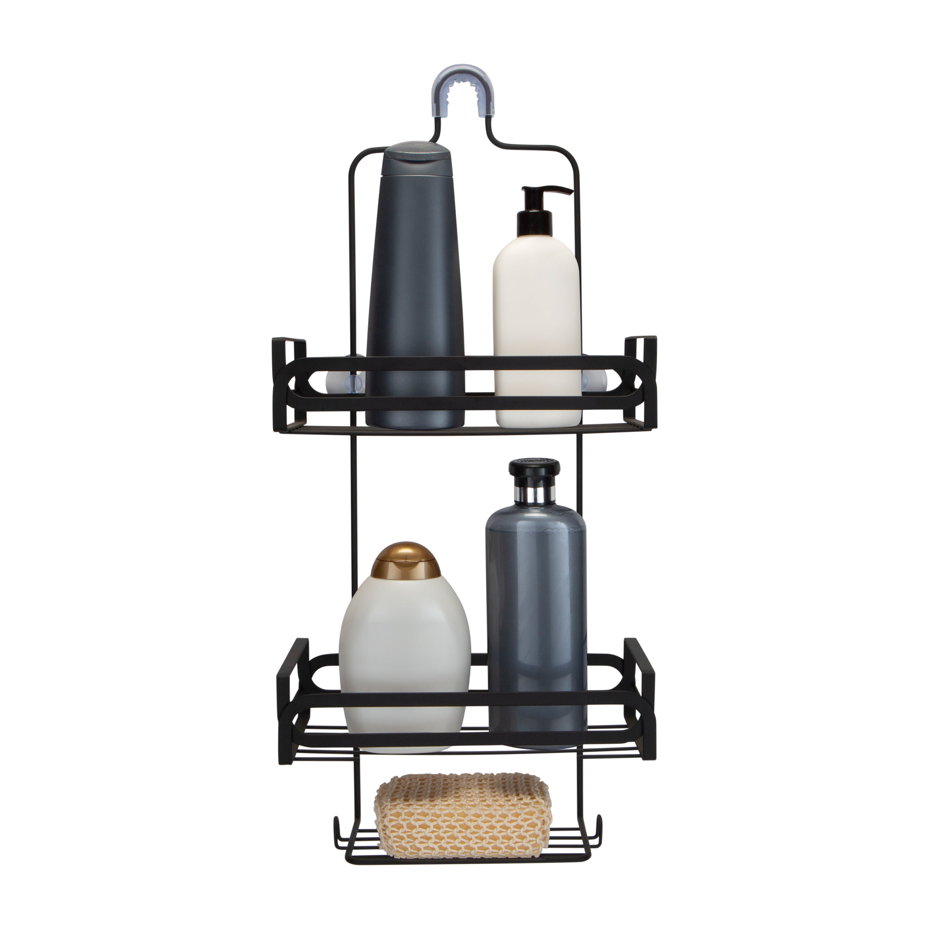 ELLE Paris Noir 3 Shelf Steel Shower Caddy, Black