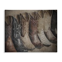 Stupell Industries Texan Lineup Boots Beauty & Fashion Photography Gallery Wrapped Canvas Art Print Wall Art, 30 x 24