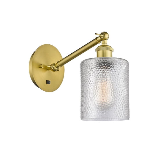 317-1W-SG-G112-LED-Innovations Lighting-Caledonia - 1 Light Wall Sconce In Industrial Style-11.38 Inches Tall and 5.3 Inches Wide Satin Gold Clear