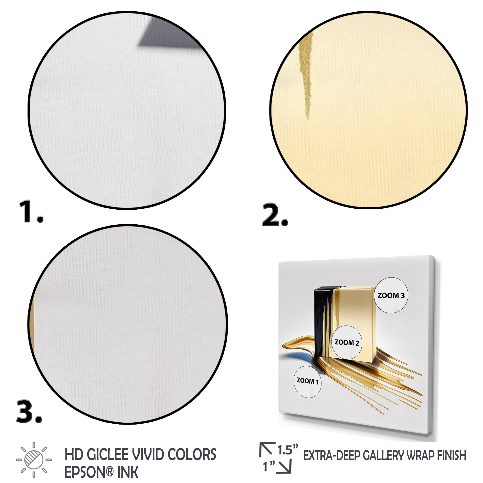 Designart Black And Gold Cubic Expression VIII Canvas Wall Art