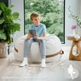 thumbnail image 3 of Big Joe Fuf 4Ft Foam Bean Bag Chair with Removable Cover for Kids, Teens, Sandstone Textured Boucle, 4 foot Large Reading and Gaming Seat, 3 of 9