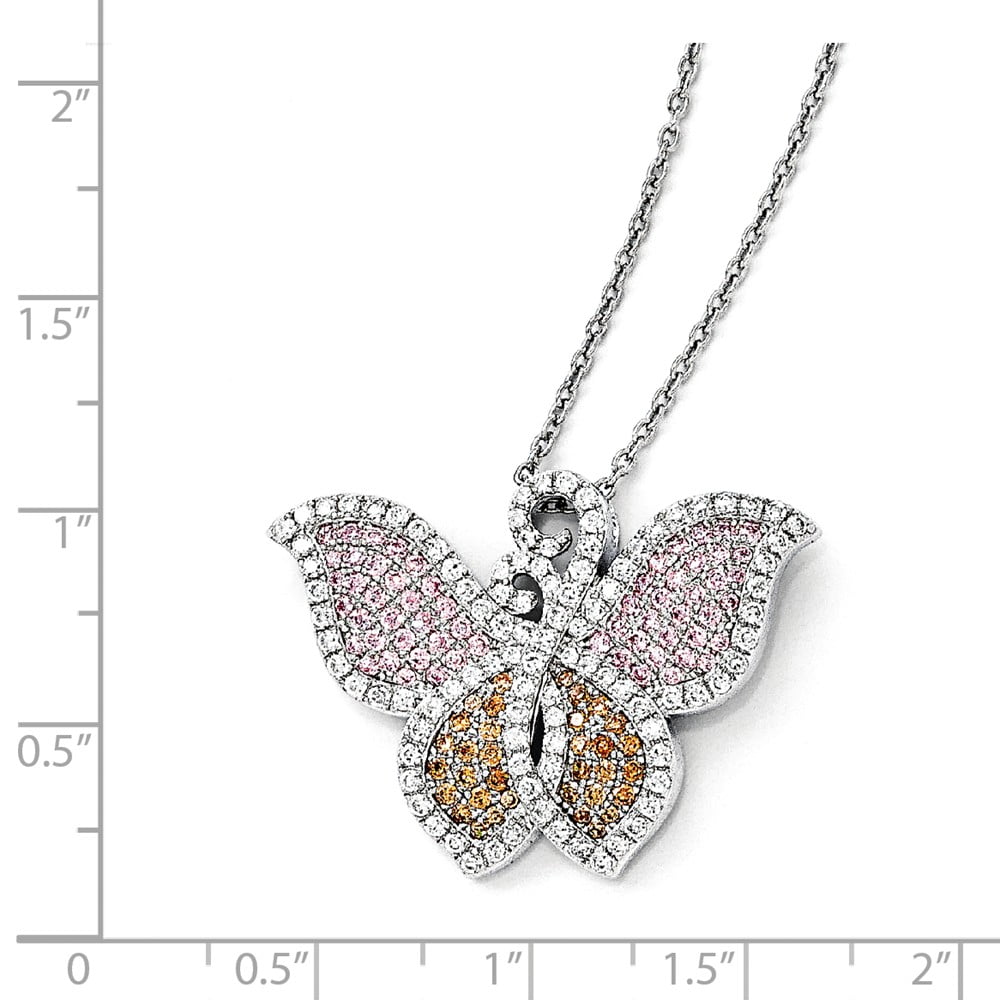 Goldia Sterling Silver CZ Cross Pendant