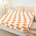 thumbnail image 3 of Castle Fairy Female Men Adults Abstract Stripes Plaid Twin Sheet Sets 3pcs,Minimalist Geometric Twin Fitted Sheet Microfiber,Mid Century Minimalism Breathable Flat Sheet,Breathable Home Decor, 3 of 7