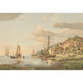 thumbnail image 3 of Adolf Friedrich Vollmer 14x11 Black Modern Framed Museum Art Print Titled - The Elbe Near Blankenese (1842), 3 of 5