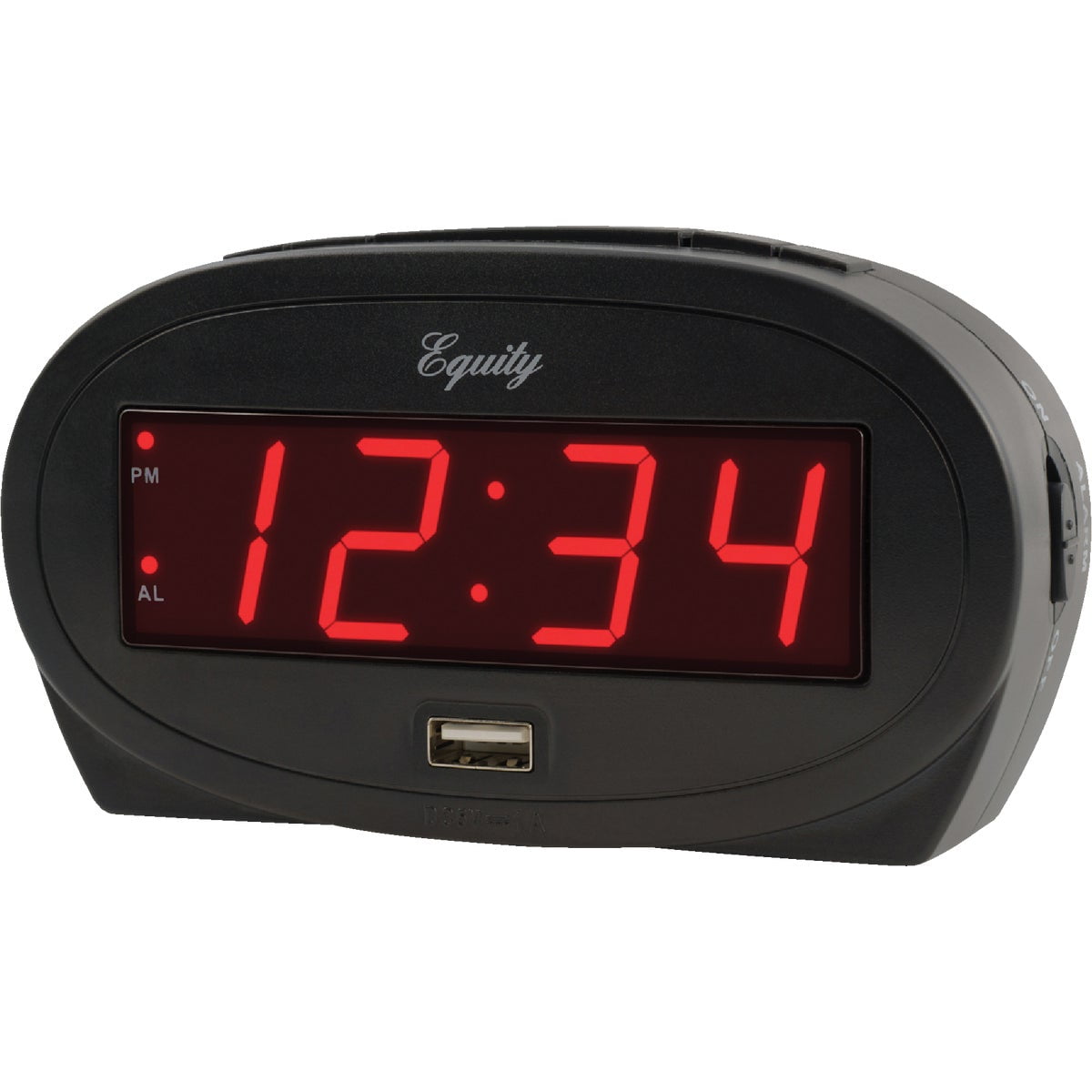 Equity LED Alarm Clock 30228 - Digital Display, Snooze Function - Red, Tabletop, Battery