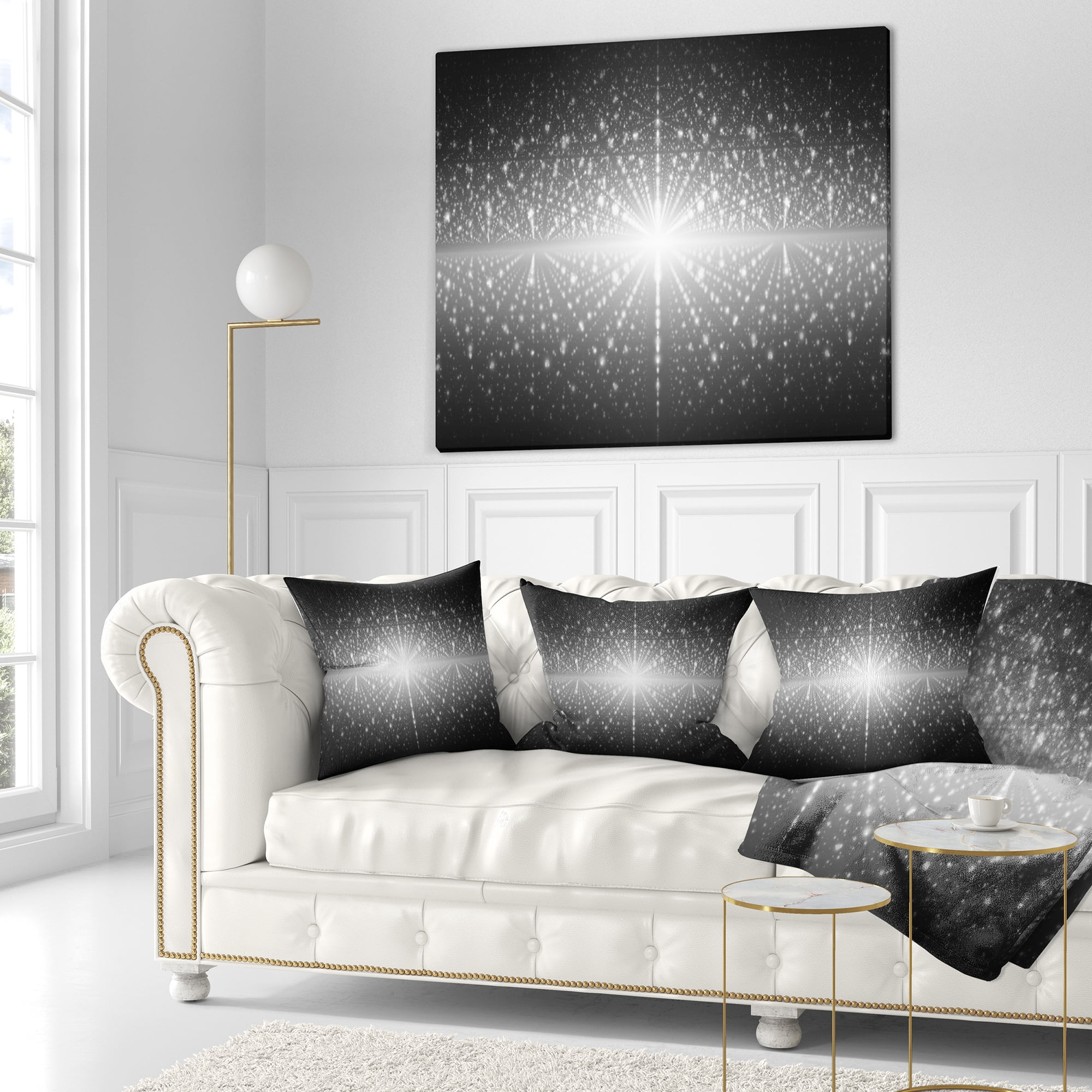 Designart Cosmic Galaxy with Shining Stars - Abstract Throw Pillow - 16x16