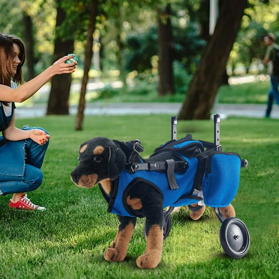 Dog Wheelchair for Back Legs,Adjustable Dog Wheelchair Cart,Doggy/Cat Wheelchairs with Disabled HindLegs Walking,Mobility Aid for Small Pets HindLimbs with Wheels,Light Weight