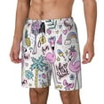 thumbnail image 2 of Balery Summer with Flamingo Mens Swim Trunks Swim Shorts for Men Quick Dry Inseam Beach Shorts with Compression Liner Pocket-Small, 2 of 9