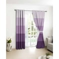 thumbnail image 4 of Fsddascl Purple Ombre Blackout Curtains for Bedroom/Living Room, Thermal Insulated Kitchen Curtains, Modern Abstract Art Farmhouse Striped Grommet Darkening Window Treatment Drapes 52"x45"x2, 4 of 8