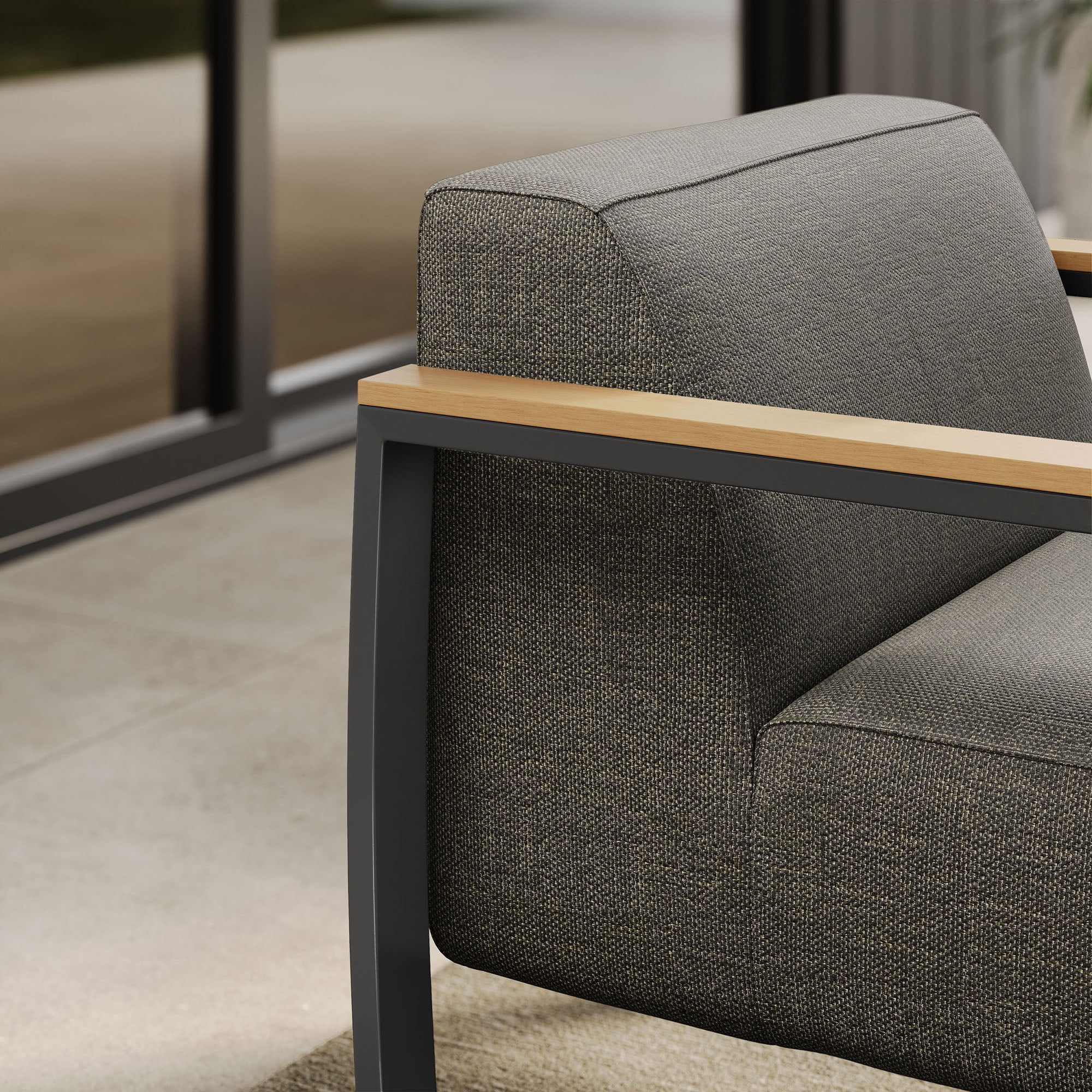 Sauve Armchair in Charcoal Smoke