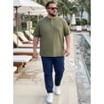 thumbnail image 5 of DARING DIVA Men's Big Tall Henley Shirts Button Down Short Sleeve T-Shirt XL Green, 5 of 7