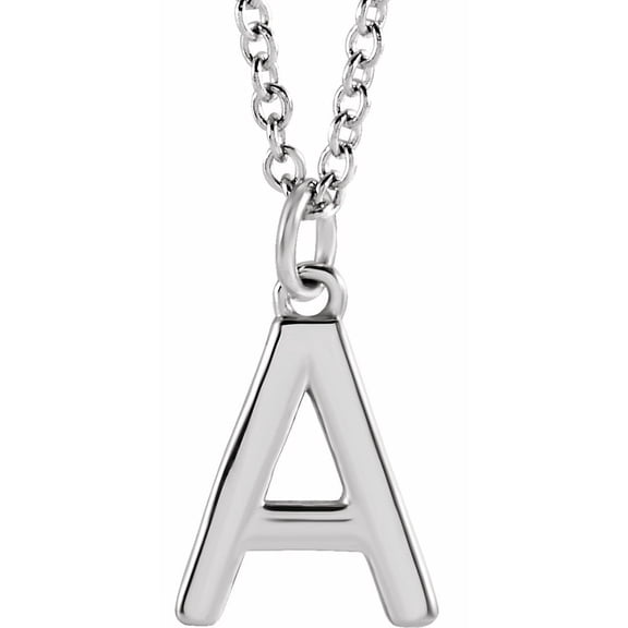 Precious Stars Unisex Sterling Silver Initial A Dangle Necklace