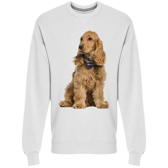 English Cocker W/bow  Sweatshirt Men -Image by Shutterstock, Male x-Large