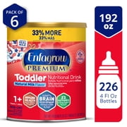 Enfagrow Premium Powder Toddler Nutritional Milk Drink, Supports Growth & Immune Health, Natural Milk Flavor, 32 Oz Can, 6 Count