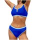 thumbnail image 1 of Trajes de Baño de Bikini de Mujer 2025 Moda de Primavera Colgando Cuello Dividido Conjunto, Correas Ajustables Y Falda de Hendidura Lateral para la Piscina de Playa, 1 of 9
