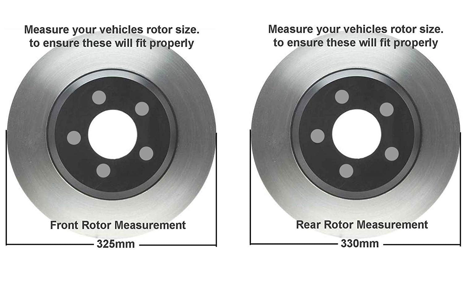 Detroit Axle - Brake Kit for 2011-2019 Ford Explorer Taurus, 2012-2019 Flex, 2011-2012 Lincoln MKS, Drilled Slotted Disc Brake Rotors Ceramic Brake Pads: 12.80" Front and 12.99" Rear Rotor