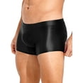 thumbnail image 4 of YiZYiF Mens Low Rise Glossy Boxer Briefs Underwear Solid Color Boxers Low Rise Swimming Trunks Black XXL, 4 of 7