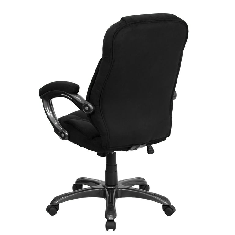 Emma + Oliver High Back Black Microfiber Executive Swivel
