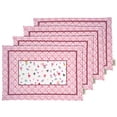 thumbnail image 1 of Vargottam Placemats- Placemat For Dining Table, Set Of 4- Printed & Reversible CottonNapkin-IndoorPlacematsFor Home & Kitchen Dining Table- Asian Block (Light Pink), 1 of 5
