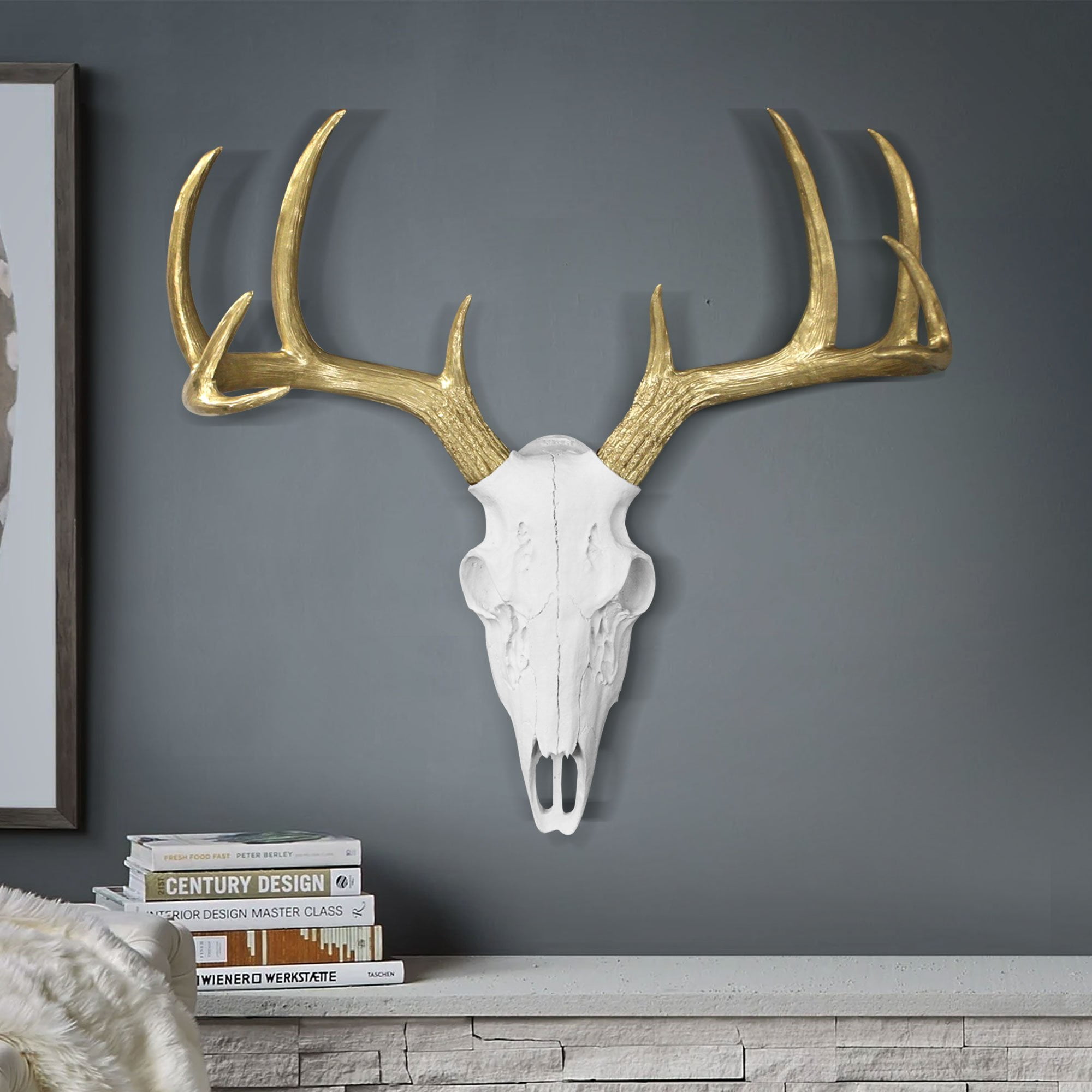 Buy Wall Charmers Large White Gold Antler Faux Deer Skull Decor - 21 inch  Faux Taxidermy Animal Head Wall Decor - Handmade Farmhouse Decor Online at  Lowest Price in Ubuy Nepal. 842944568
