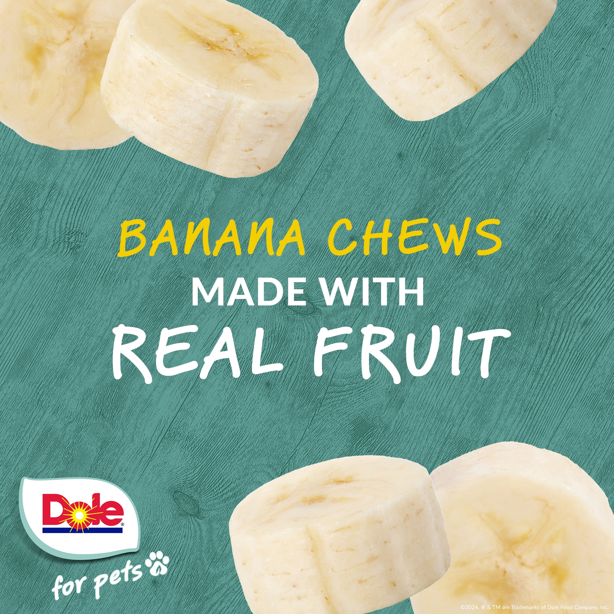 Dole Freshly Fetched Lasting Chew Treats for Dogs, Banana Flavor, Contains No Wheat, Corn or Soy, 8 oz - 5ct