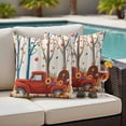 thumbnail image 4 of Fall Red Truck Outdoor Waterproof Pillow Covers, Thanksgiving Pumpkin Maple Leaf Turkey Decorative Square Throw Pillowcase Sofa Cushion Sham for Patio/Couch/Chair, 20"x20" 2 Pack, 4 of 8