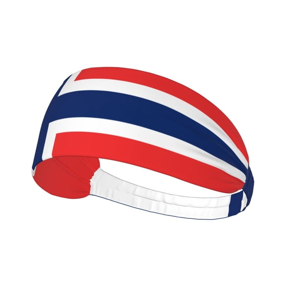 Unisex Norway Flag Sweatband Sports Headband For Running Cycling Yoga Workout Stretchy Hairband