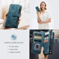 thumbnail image 6 of Galaxy A53 5G Wallet Case, ELEHOLD Heavy Duty PU Leather Zipper Pocket Wallet Case with 10 Card Slots for Samsung Galaxy A53 5G,Blue, 6 of 11