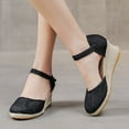 thumbnail image 4 of Mepaouo Womens Wedge Sandals Summer Espadrille Heel Platform Closed Toe Casual Walking Shoes Black Size 9, 4 of 9