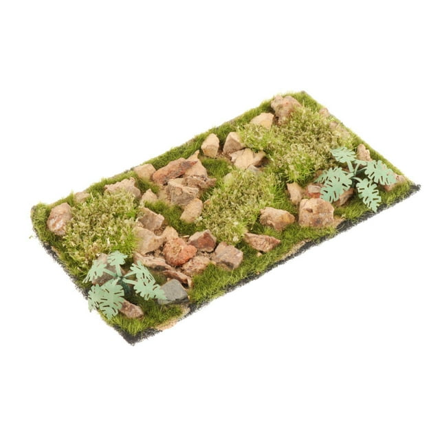 Paisaje de césped con grupos de rocas, bricolaje, maquetas de paisajes, dioramas de terreno B
