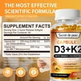 thumbnail image 3 of SDP Vitamin D3 + K2 5000 IU Capsules Daily Supplement,Support Immune System Bones Healthy Heart, 3 of 10