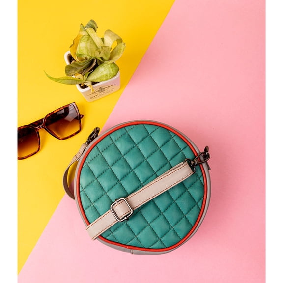 Abelardo Emily Green/Black Sling Leather Bag -