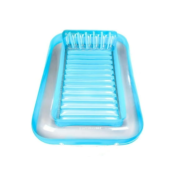Open Box Swimline Original Suntan Tub Relaxing Outdoor Water Lounge Float, Blue