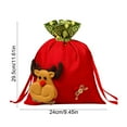 thumbnail image 3 of cpengpj Christmas Gift Bags with Drawstring Closure, Large Fabric Santa Claus Snowman Design for Holiday Decorations, Tree and Tabletop Decor (24x29.5cm), 3 of 6