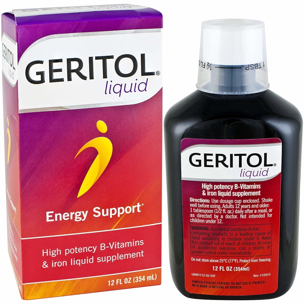 3 Pack Geritol liquid High Potency Vitamin & Iron Supplement 12oz Each