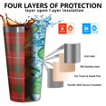 thumbnail image 3 of 16oz Tumblers Red Green Checkerboard Checkered Pattern Stainless Steel Vacuum Insulated Double Wall Travel Tumbler Cups Mug with Lid and Straw,Cleaning Brush for Coffee,Tea, 3 of 4