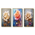 thumbnail image 2 of Designart "Cream Gold Rose Reverie Soft Roses" Floral Framed Wall Art Set Of 3 - Cream Floral Frame Gallery Set For Office Decor, 2 of 7