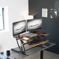 thumbnail image 3 of VIVO Rustic Vintage Brown Standing Desk Riser, Tabletop Sit-Stand, Black Frame, 3 of 9