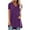 Purple, variant on hoksml Women's Dressy Blouse Solid Flowy Tunic Blouse Pullover Dailywear V Neck Loose Short Sleeve T-shirt
