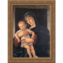 Madonna with the Child 20x24 Gold Ornate Wood Framed Canvas Art by Bellini, Giovanni