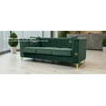 thumbnail image 6 of Newest 82.67" Green Velvet Chesterfield Sofa - Mid-Century Modern 3-Seater Couch with Flared Arms for Primary Living Space​, 6 of 24