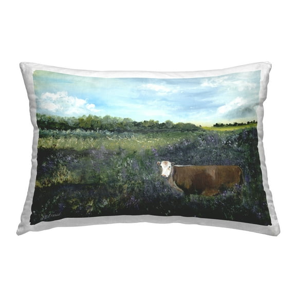 Stupell Industries Cow in Vast Meadow Decorative Printed Throw Pillow Design by Soulspeak & Sawdust
