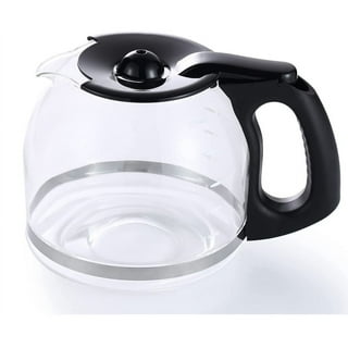 Tupkee Coffee Decanter Carafe Commercial Glass Replacement Pot 64 oz 12-Cup Black Handle Regular