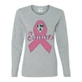 thumbnail image 2 of Wild Bobby Pink I'm A Breast Cancer Survivor Breast Cancer Awareness Women Graphic Long Sleeve Tee, Heather Grey, X-Large, 2 of 6