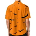 thumbnail image 7 of JGNGSHN Halloween Button Down Shirt for Men Casual Short Sleeve Hawaiian Shirt Colorful Funny Pumpkins Skull Print Tees 2025 Fall Clothes, 7 of 7