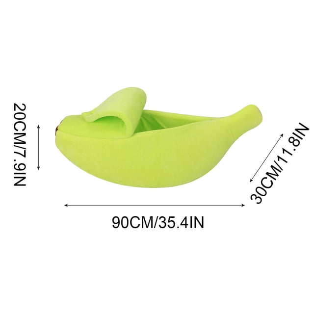Fiudx Cama Tipo Plátano para Mascotas, Cálida, Suave y Transpirable, con Forma de Plátano, Ideal para Dormir En Invierno, Ideal para Mascotas Pequeñas, Medianas y Grandes, de 40 a 90 Cm.