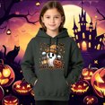 thumbnail image 2 of CUZIBR Toddler Halloween Graphic Hoodie For Girls Baggy Ghost Pumpkin Print Oversized Pullover Sweatshirt With Pocket Long Sleeve School Casual Daily Cozy Fall Winter Streetwear,Grey,5-6 Years, 2 of 4