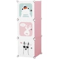 thumbnail image 1 of Armario armario armario de ropa combinación de ropa armario organizador armario de almacenamiento extraíble de plástico con puerta armario de dormitorio rosa (39X37X111CM),Pink, 1 of 2