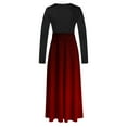 thumbnail image 5 of IROINNID Long Sleeve Dress for Women Print Colorful Long Dress Long Sleeve Round-Neck Printing Dresses,Red, 5 of 5
